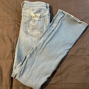 American Age Light Blue Straight Leg Jeans